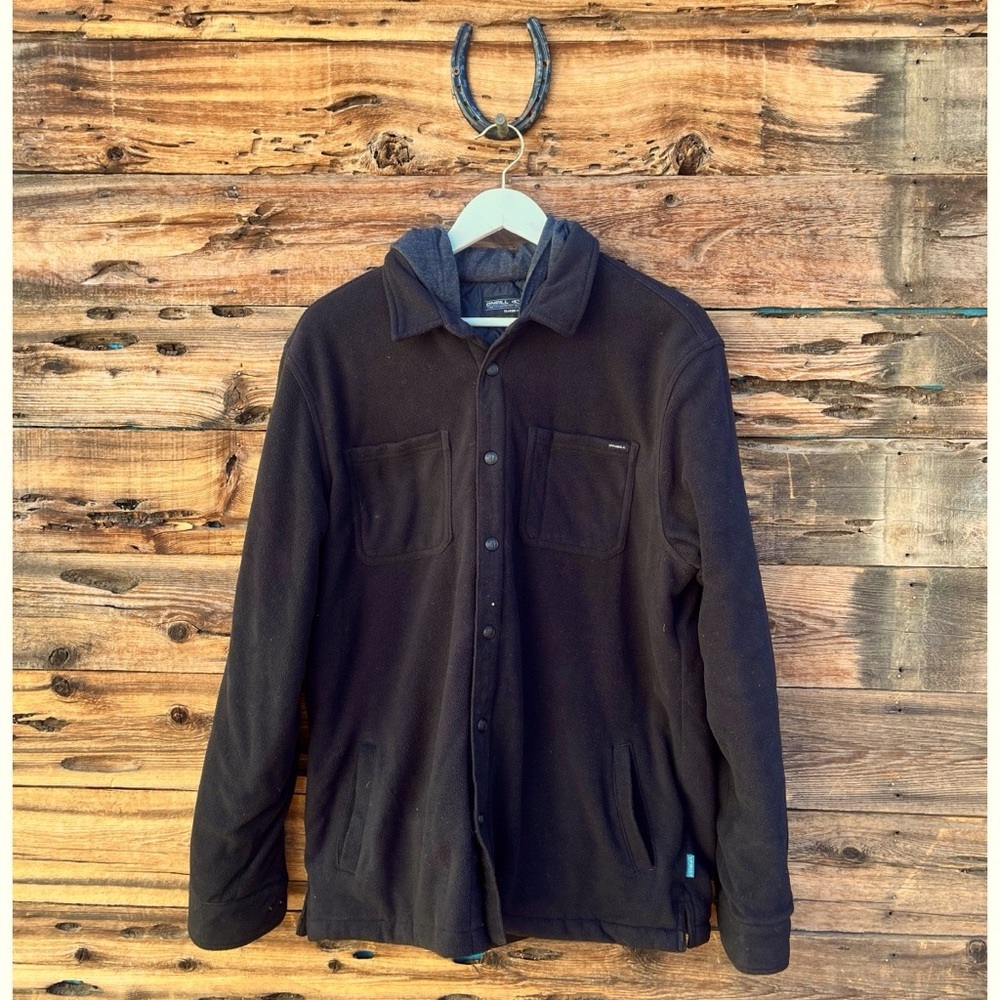 O’NEILL | Men's Arctic Quilted Long Sleeve Black Fleece Sweater Jacket L